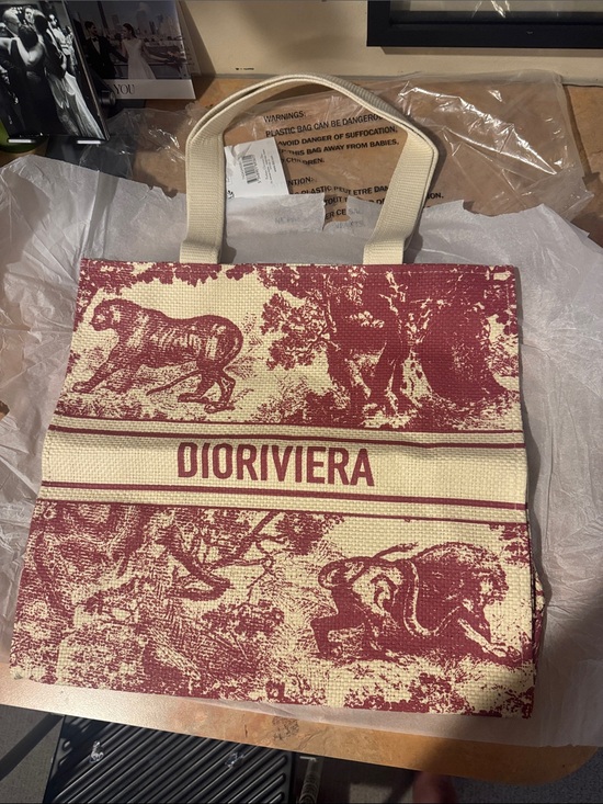 Dior Handbags - NIP Dior DIORIVIERA Toile Canvas Tote - Red & Cream